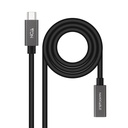 Cable Prolongador USB-C 3.2 Gen2x2 20Gbps 3A, 4K/60Hz, USB-C/M-USB-C/H, Negro, 1.5 m