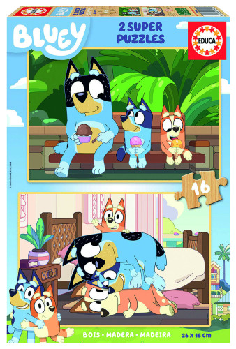 [19406] PUZZLE EDUCA BLUEY 2X16 PZ.  MADERA 19406