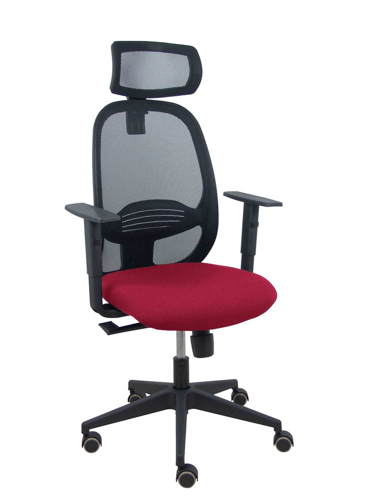 Silla Cilanco negra malla negra asiento bali granate brazo regulable cabecero regulable