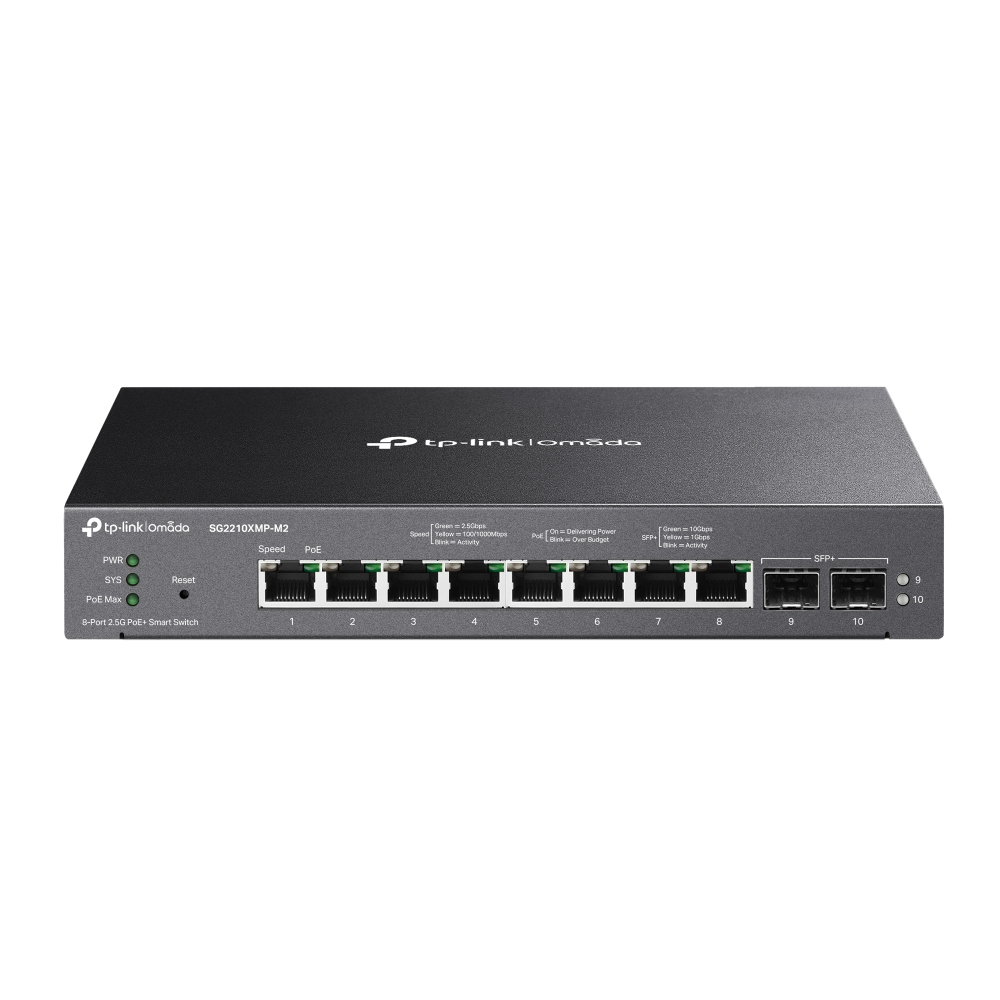 [SG2210XMP-M2] Omada SG2210XMP-M2 switch Gestionado L2/L2+ 2.5G Ethernet (100/1000/2500) Energía sobre Ethernet (PoE) Montaje en pared/escritorio Negro