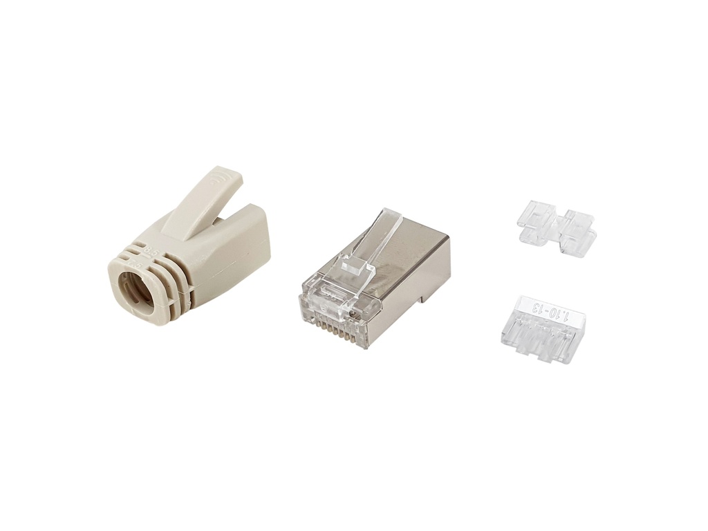 [121182] 121182 conector RJ-45 Acero inoxidable, Transparente, Blanco