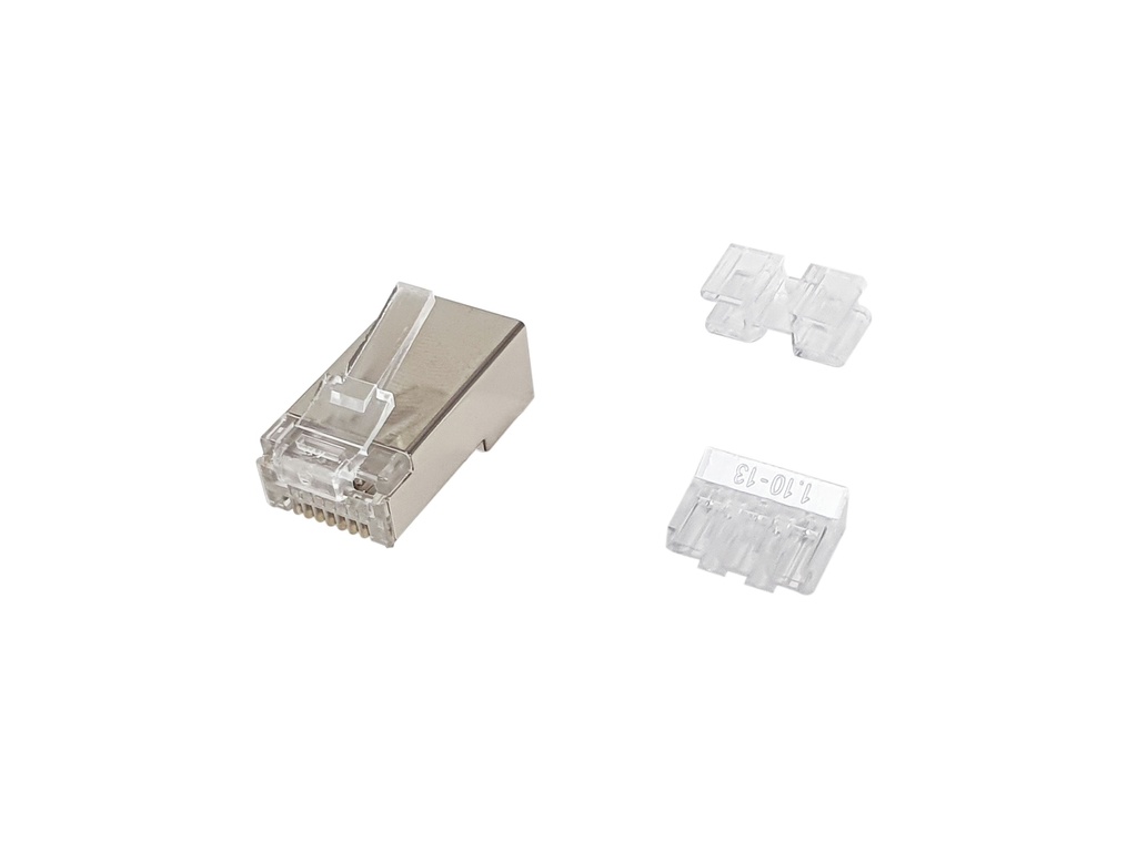 [121147] 121147 conector RJ-45 Acero satinado, Transparente