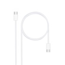 Cable USB-C 2.0 60W 3A, USB-C/M-USB-C/M, Blanco, 2 m