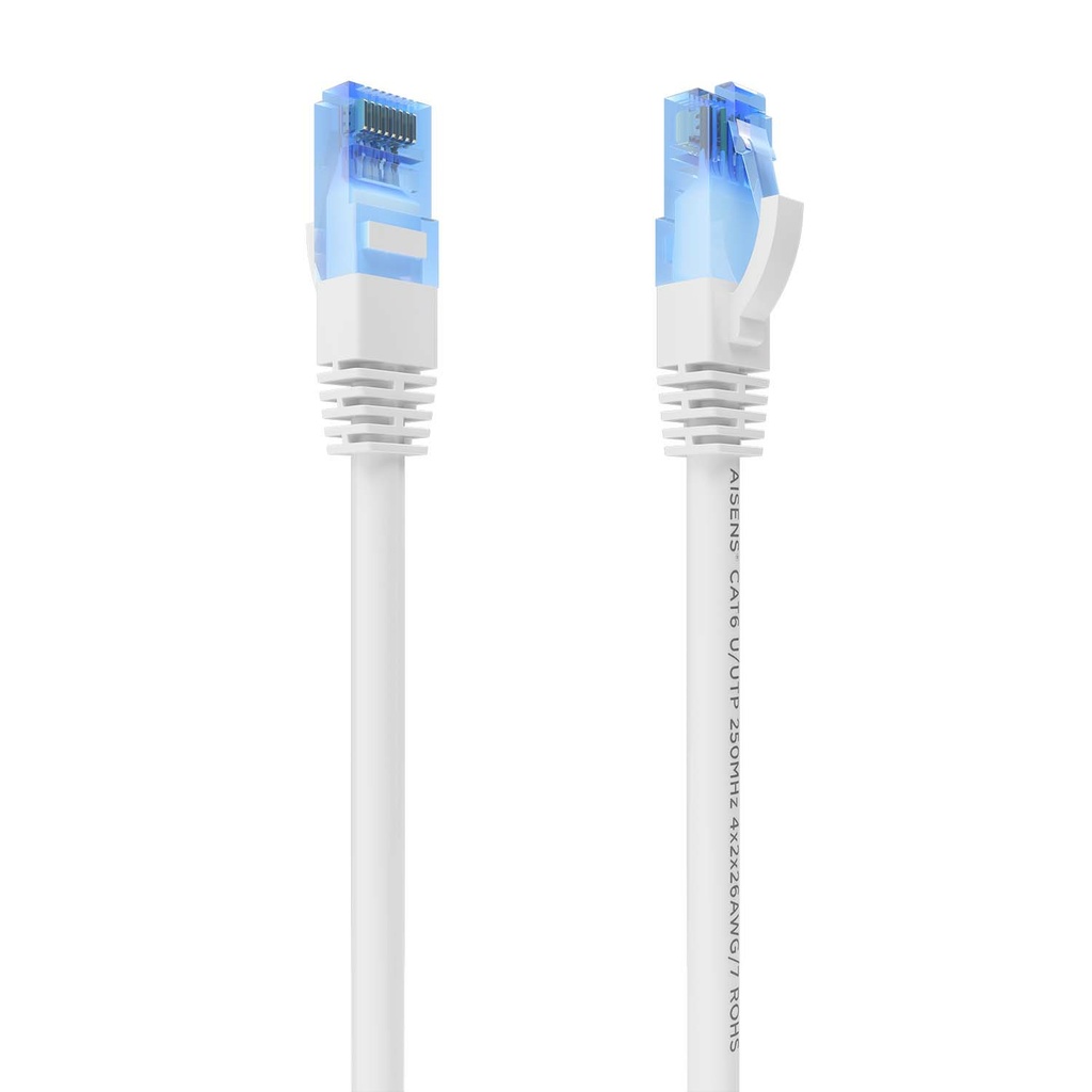 Cable De Red Latiguillo RJ45 Cat.6 UTP AWG26 CCA, Blanco, 5.0 m