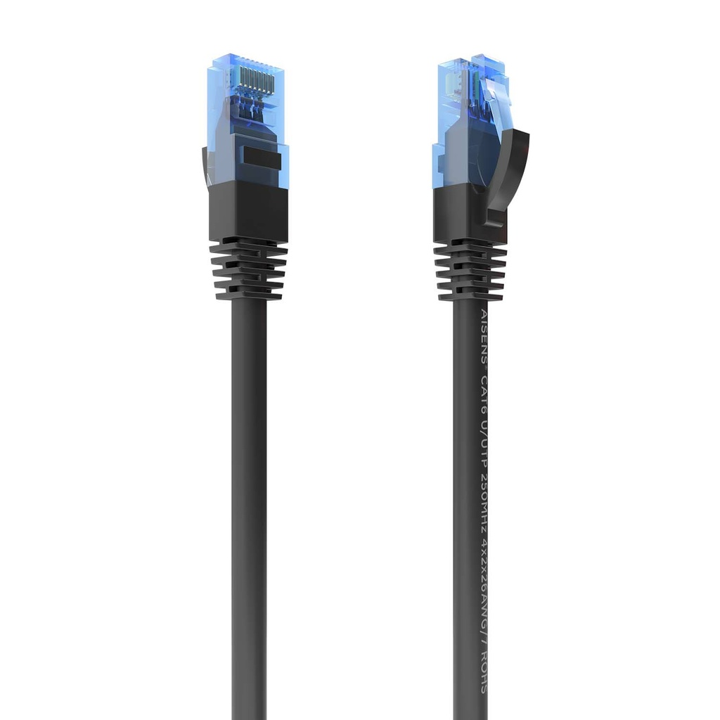 Cable De Red Latiguillo RJ45 Cat.6 UTP AWG26 CCA, Negro, 15 m