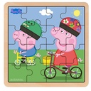 Peppa pig bicicletas puzzle de madera 16 piezas