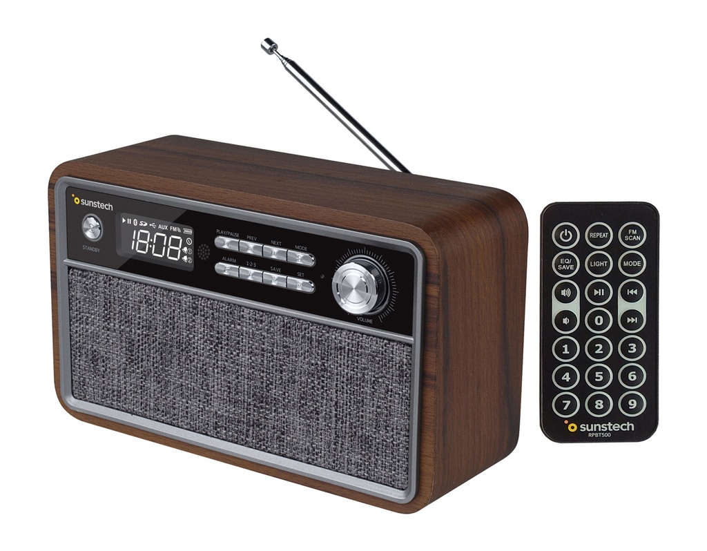 [RPBT500WD] RPBT500 Portátil Digital Negro, Madera