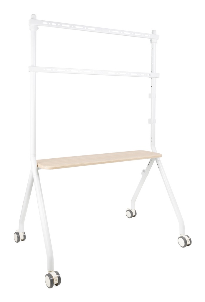 iLOVE Soporte de Suelo con Ruedas para Pantalla 49"-80", Blanco y Haya