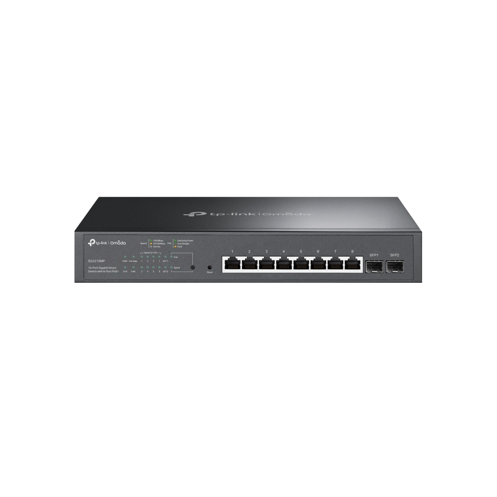[SG2210MP] Omada TL-SG2210MP Gestionado L2/L2+ Gigabit Ethernet (10/100/1000) Energía sobre Ethernet (PoE) 1U Negro