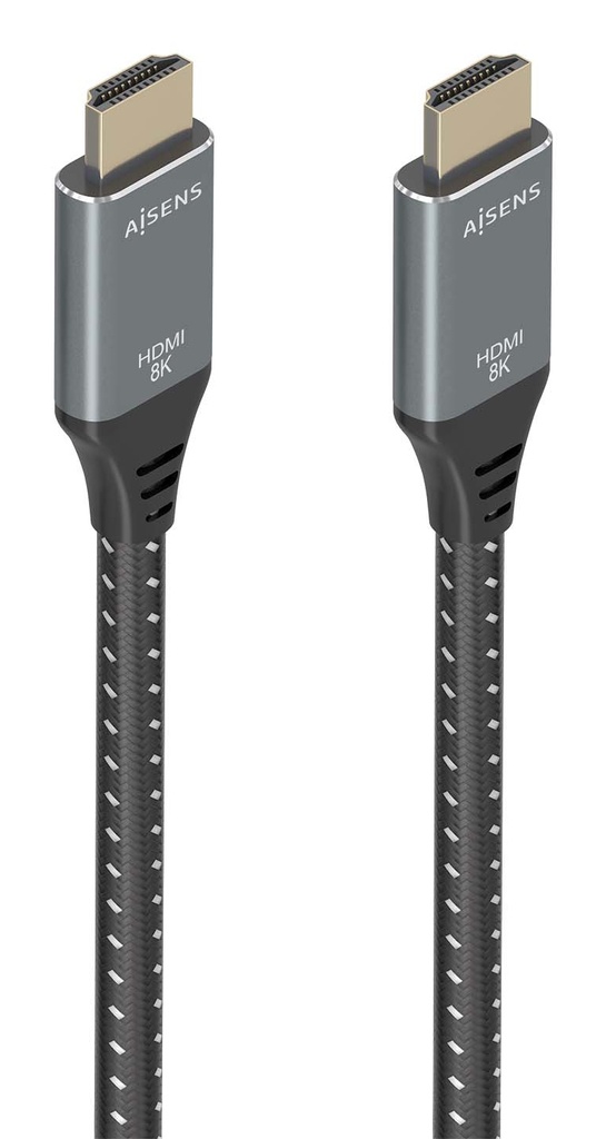 Cable HDMI V2.1 ultra alta velocidad / HEC 8K@60Hz 48Gbps, A/M-A/M, Gris/Negro, 10m