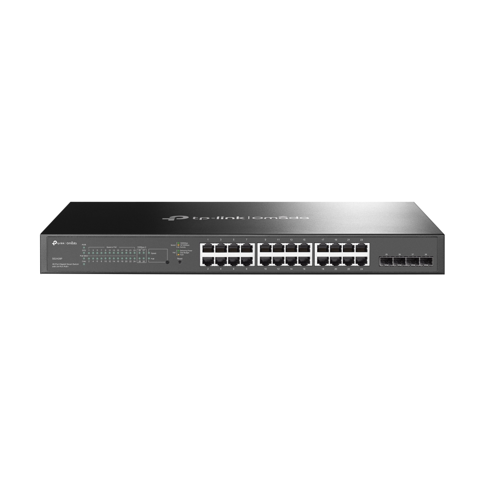 [SG2428P] Omada TL-SG2428P Gestionado L2/L2+ Gigabit Ethernet (10/100/1000) Energía sobre Ethernet (PoE) 1U Negro