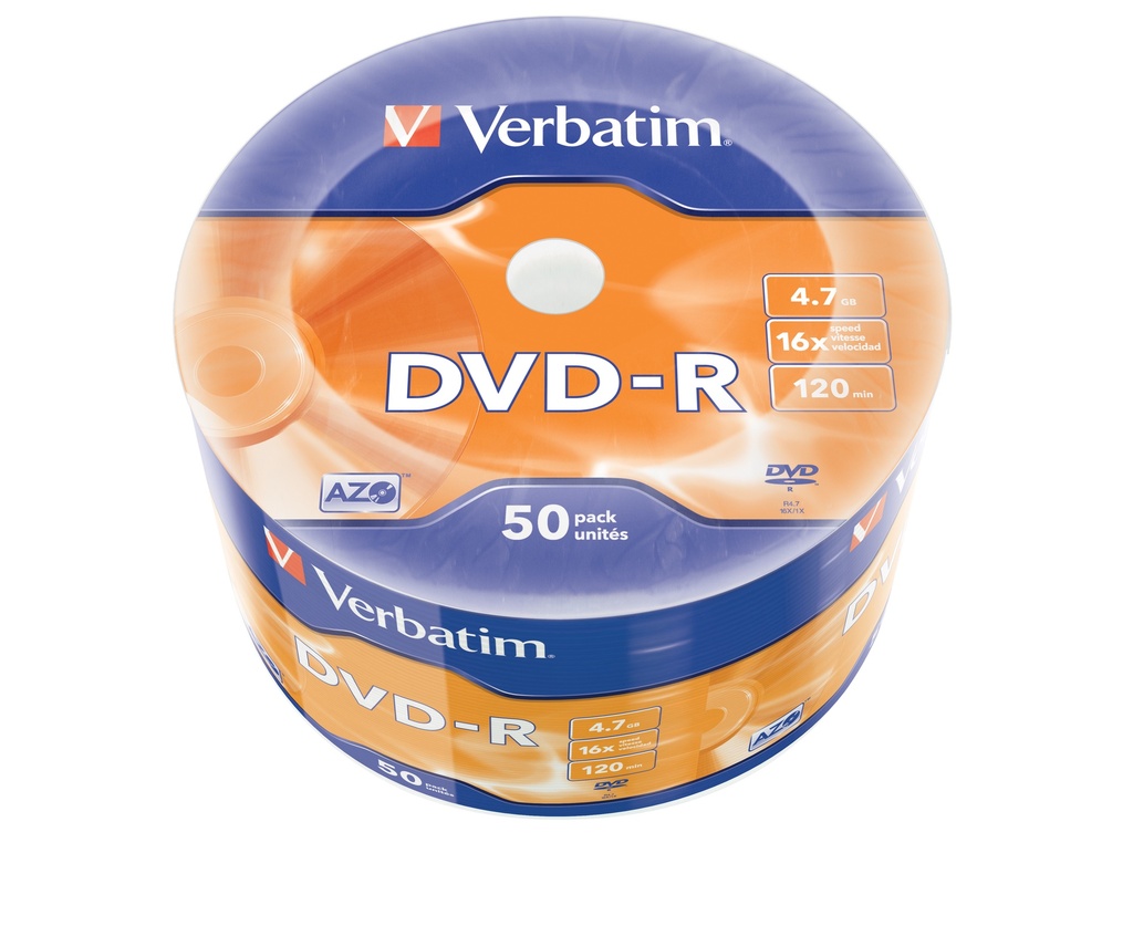 [43788] DVD-R Matt Silver en Wrap Spindle (bobina envuelta) de 50 unidades