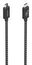 Cable USB4 Gen3x2 Aluminio 40Gbps 8K@60Hz 5A 48V 240W E-Mark, Tipo USB-C/M-USB-C/M, Negro, 0.5m