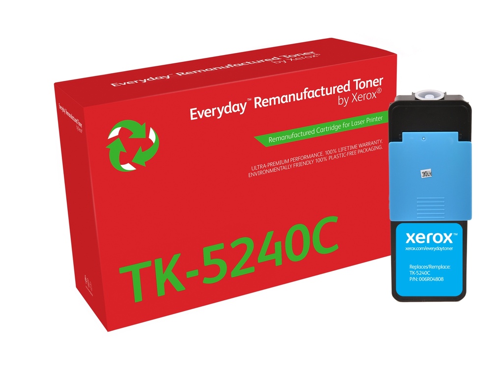 Remanufacturado Everyday Tóner Everyday Cian remanufacturado de Xerox es compatible con Kyocera TK-5240C, Capacidad estándar