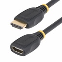 Cable HDMI 2.0 de Extensión Alargador de 3ft (1m) - Cable HDMI de Alta Velocidad Ahorrador de Puertos - 4K 60Hz - Cable Extensor HDMI Macho a Hembra