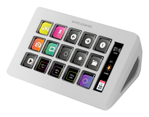 [MSDONEW] MSD-ONE, Control Deck Slim, 15 Teclas LCD Personalizables, Pantalla LCD Ampliada, Software de Control y Plug-ins, Control Deck Compacto con Diseño Slim Ergonómico, Windows y MacOS, Blanco