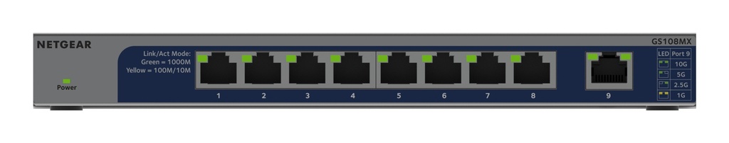 GS108MX-100EUS switch No administrado L2 Gigabit Ethernet (10/100/1000) Montaje en pared/escritorio