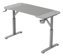 MGD-ERGO120, Mesa Altura Ajustable 3 Posiciones, Superficie Ergonómica, Estructura Metálica, Alfombrilla XXL, Soporte Auriculares y Bebida, Gestión Cableado, Mesa Gaming 120x60cm, Blanco