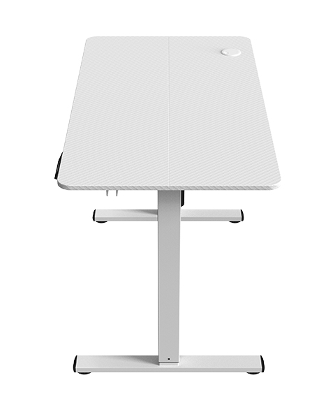 [MGDERGOPROW] MGD-ERGOPRO, Mesa Ajuste Altura Eléctrico 73-118cm, Superficie Ergonómica Fibra Carbono, Estructura Metálica, Soporte Auriculares y Gestión Cableado, Escritorio Regulable 110x60cm, Blanco