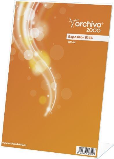 [6146 CS TP] EXPOSITOR SOBREMESA ARCHIVO 2000 "PREMIUM" EN FORMA DE L DIN A4 VERTICAL ESPESOR 3 MM 95X210X305 MM