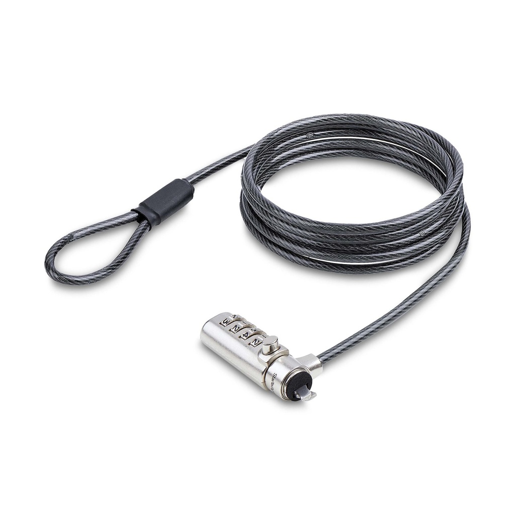 [SNBLC4D-LAPTOP-LOCK] Cable de Seguridad Delgado para Portátil Compatible con Noble Wedge® de 1,5m - Cable Antirrobo para Portátil con Candado de Combinación - Cable Resistente a los Cortes