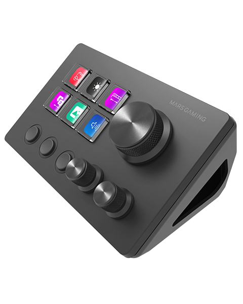 [MSDTWO] MSD-TWO, Control Deck Compacto, 6 Teclas LCD Personalizables + 3 Botones, 3 Ruedas Multifuncionales, Control Deck Slim Ergonómico, Software de Control y Plug-ins, Windows y MacOS, Negro