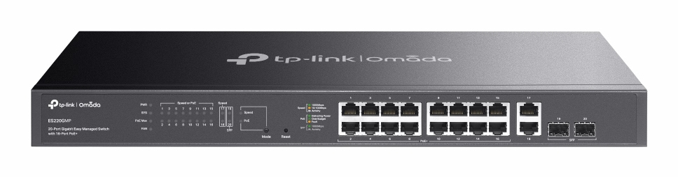 [ES220GMP] Omada ES220GMP switch Gestionado L2 Gigabit Ethernet (10/100/1000) Energía sobre Ethernet (PoE) Negro