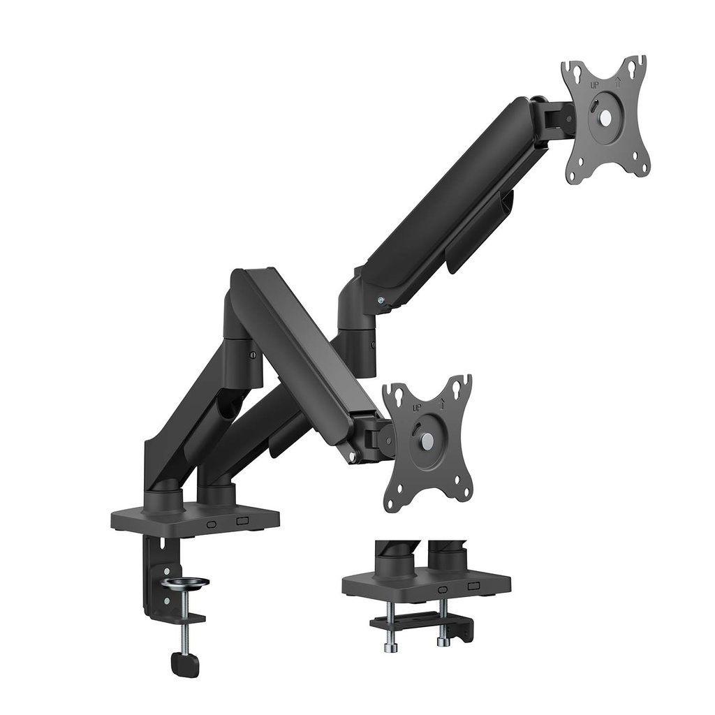 [DT32TSR-357] Soporte de Mesa Eco Contrapeso Giratorio e Inclinable para Monitor/TV 9KG (3 Pivotes, 2 Brazos) de 17"-32", Negro