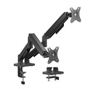 Soporte de Mesa Eco Contrapeso Giratorio e Inclinable para Monitor/TV 9KG (3 Pivotes, 2 Brazos) de 17"-32", Negro