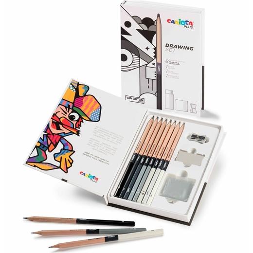 CARIOCA PLUS DRAWING SET DE DIBUJO CON 8 LÁPICES DE GRAFITO SURTIDOS + ACCESORIOS - Color no elegible