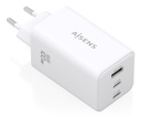 Cargador GaN 100W, 2x USB-C PD3.0 QC4.0 QC5.0, 1x USB-A QC3.0, Blanco
