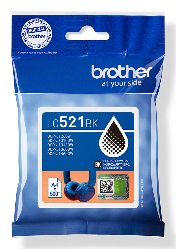 LC521BK cartucho de tinta 1 pieza(s) Original Negro