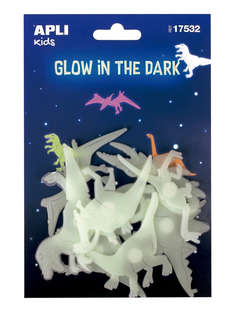 [17532] Glow in the dark etiqueta decorativa engomada Plástico Blanco Permanente 9 pieza(s)