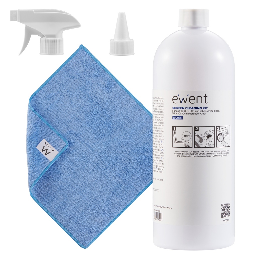 [EW5680] EW5680 kit de limpieza para computadora Pantallas / Plásticos, Universal Kit de limpieza para equipos 1000 ml
