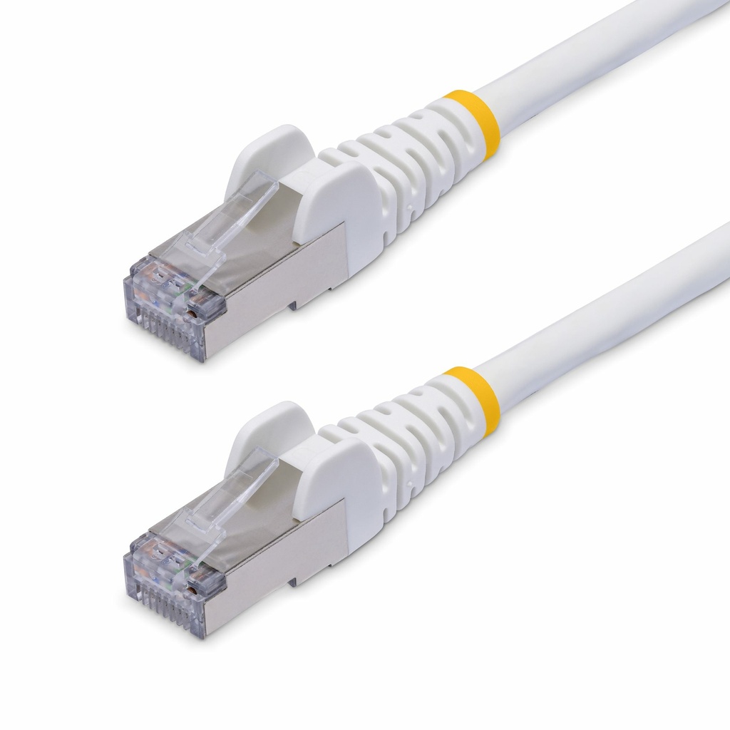 Cable de Red Ethernet CAT8 Blanco 50cm - Snagless - sin Pestillo - 25G/40G - 2000MHz - PoE++ 100W - 26AWG - S/FTP - Alivios de Tensión - Alambre de Cobre Puro - LSZH - Probado con Fluke