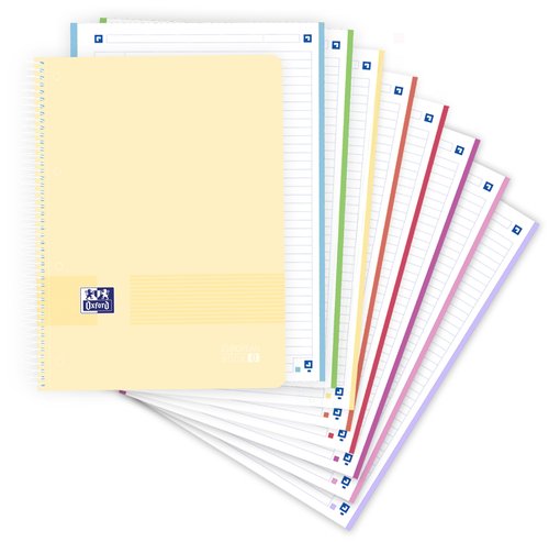 BLOC OXF. EU.BOOK 8 A4 160h HZ. PASTEL - Pack de 5 unidades
