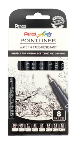 [S20P/8 Set] ROTUL.PENTEL CALIBRADO POINTLINER P/8