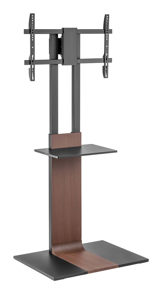 [FT86TSE-401] Soporte de Suelo con Bandeja DVD para Monitor/TV 50kg de 37-86, Negro-Marrón