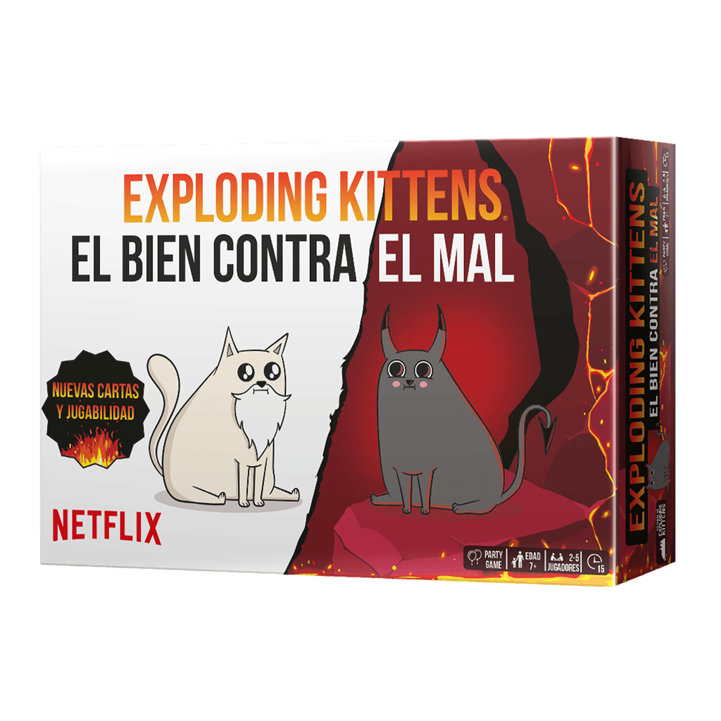 [EKIEK12ES] Exploding Kittens EKIEK12ES juego de tablero Exploding Kittens El bien contra el mal 15 min Juego De Cartas Partido