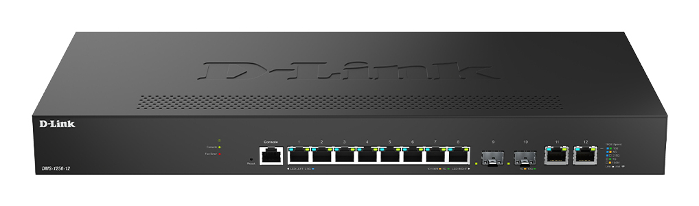 DMS-1250-12/E switch Gestionado L2 10G Ethernet (100/1000/10000) Negro