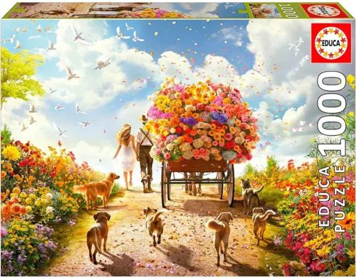 PUZZLE 1000 PIEZAS CARRO DE FLORES