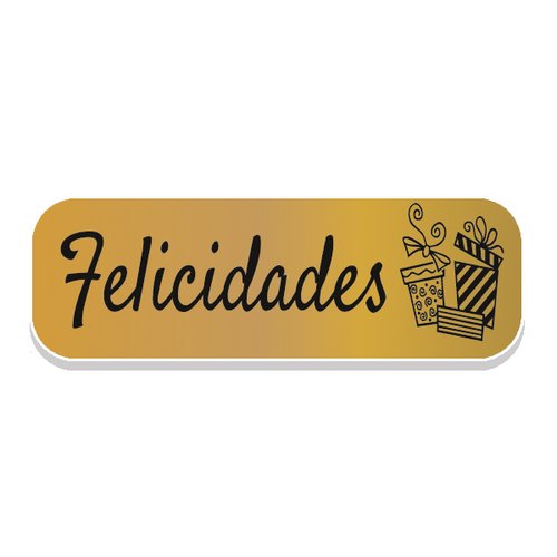 [41238] ETIQ.REG. R.250 FELICIDADES ORO