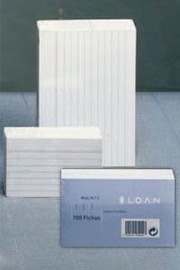 [F-3 (RAYADA)] PAQ/100 FICHAS RAYADAS Nº3 10X15CM LOAN