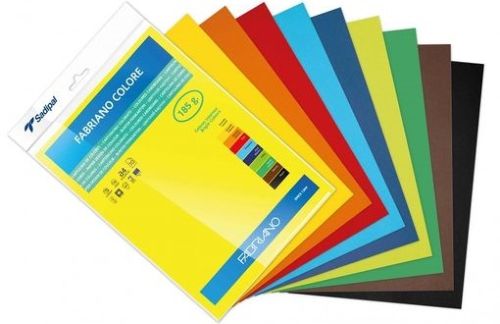 [S322A450] Paq/10 cartulina fabriano colore a4 185g colores intensos