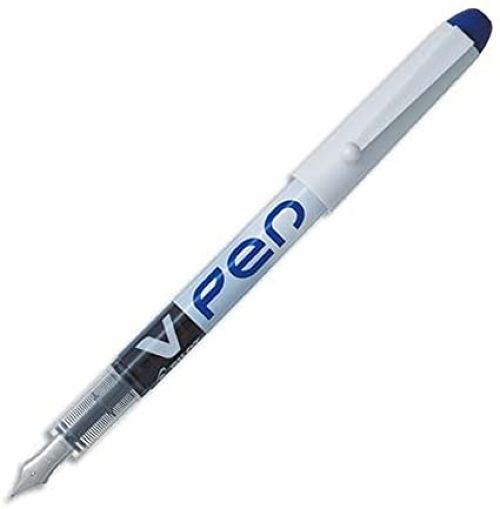 C/12 PLUMA DESECHABLE V-PEN SILVER AZUL PILOT