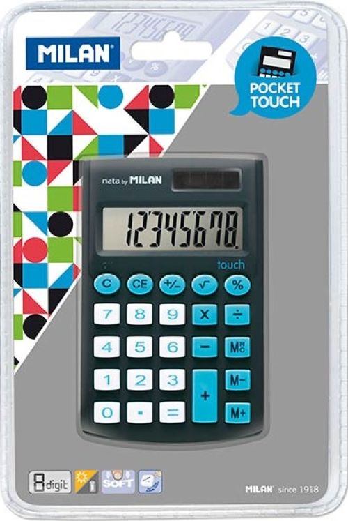 [150908KBL] Calculadora de bolsillo pocket touch negra 8 digitos milan