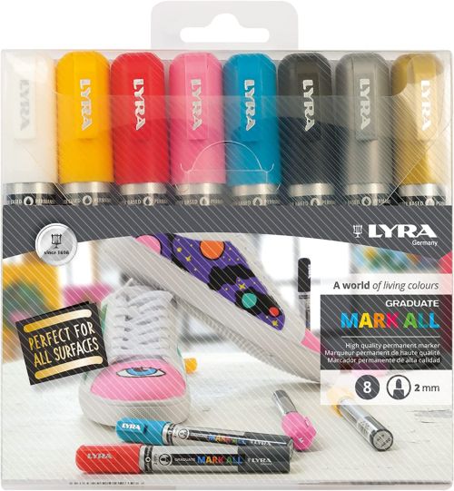 [L6821080] Estuche 8 rotuladores lyra graduate mark all 2mm colores surtidos