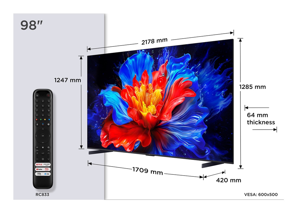 P8K 98P8K Televisor 2,49 m (98") 4K Ultra HD Smart TV Wifi Metálico 450 cd / m²