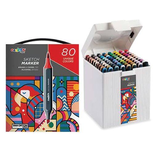 [45243] Caja 80 rotuladores sketch markers doble punta base alcohol