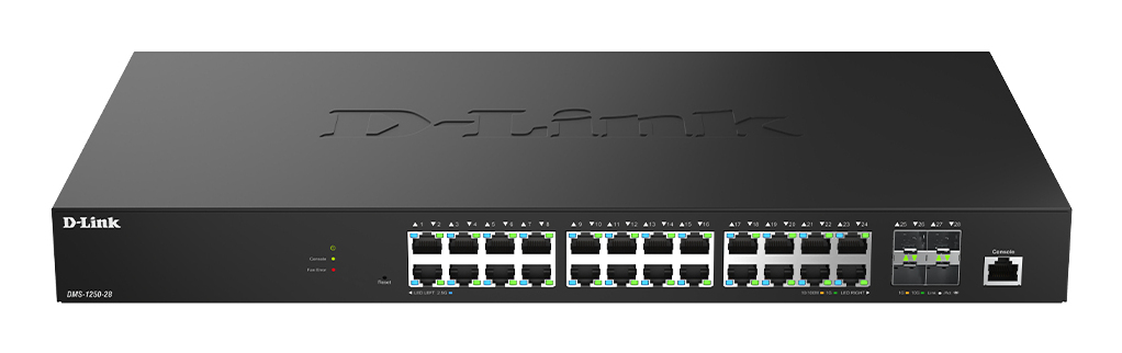 DMS-1250-28/E switch Gestionado L2 2.5G Ethernet (100/1000/2500) Negro